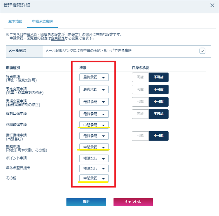 管理権限サンプル―最終承認者